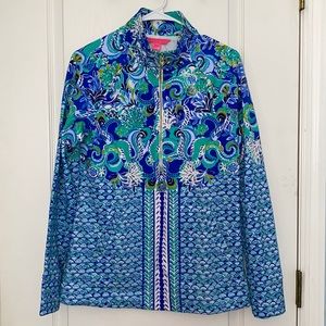 Lilly Pulitzer UPF 50+ Skipper Popover Blue Grotto Sirens Spirits